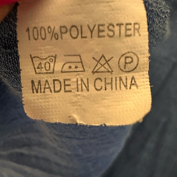 Blue Poncho Beach Coverup with Colorful Floral Accents - Picture 5 of 7